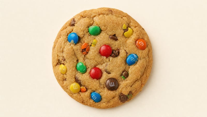 Peanut Butter Cookie with colourful candy pieces