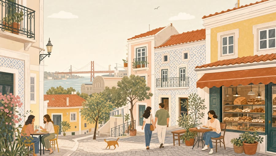 Illustrated map of the Marvila and riverside area of Lisbon